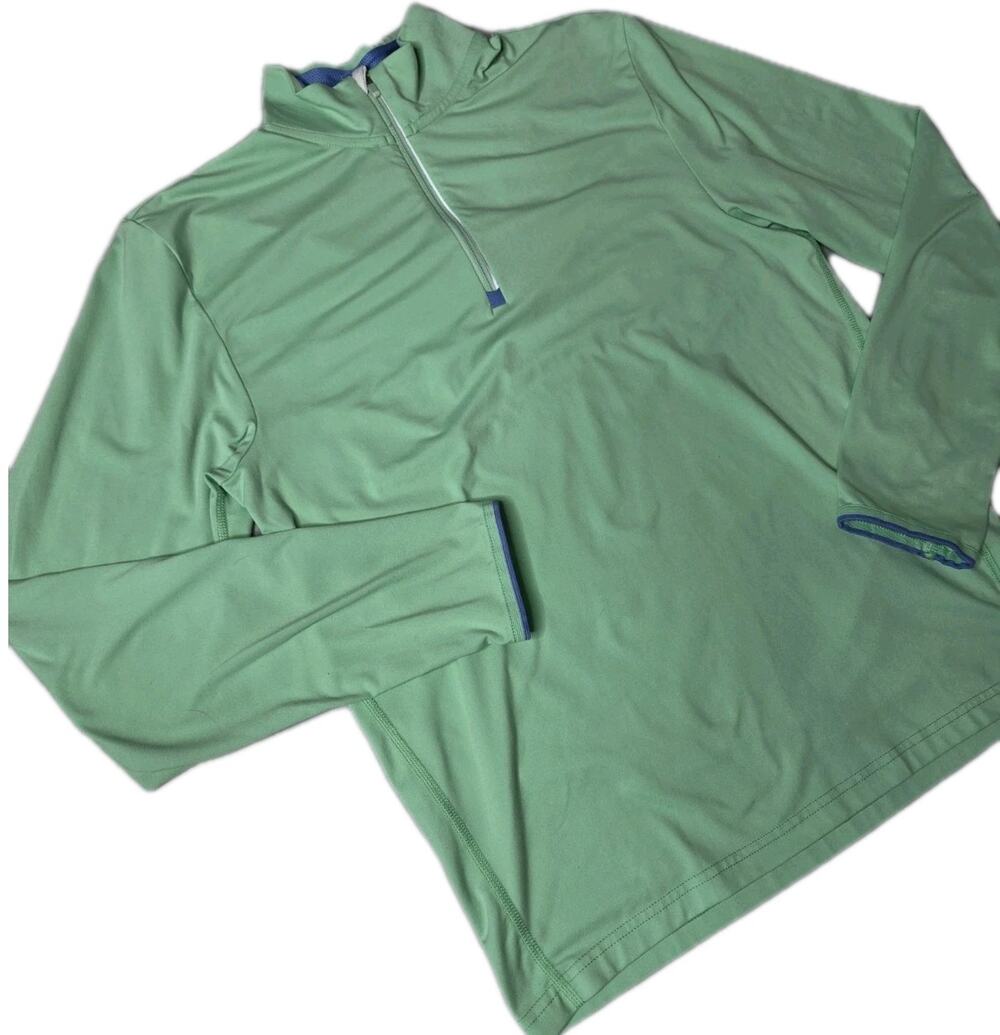 Polo Golf Ralph Lauren Peached Jersey Stretch 1/4 Zip Pullover Green Men Small